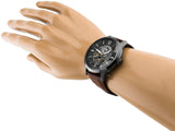Fossil Townsman Automatic Skeleton Black Dial Brown Leather Strap Watch for Men - ME3181 Authentic Buy Shop Now