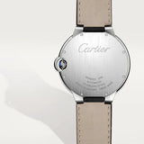 Cartier Ballon Bleu de Cartier Silver Dial Black Leather Strap Watch for Men - WSBB0026 Authentic Buy Shop Now