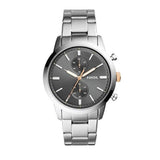 Fossil Townsman Chronograph Grey Dial Silver Steel Strap Watch for Men - FS5407 Authentic Buy Shop Now