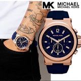 Michael Kors Dylan Blue Dial Blue Rubber Strap Watch for Men - MK8295 Authentic Buy Shop Now