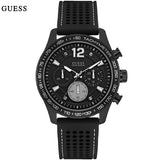 Guess Fleet Chronograph Black Dial Black Rubber Strap Watch for Men - W0971G1 Authentic Buy Shop Now