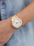 Guess Dazzler Diamonds Silver Dial Rose Gold Steel Strap Watch for Women - W0335L3 Authentic Buy Shop Now