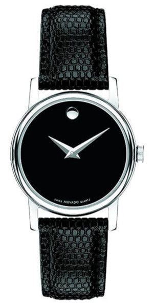 Movado Museum Black Dial Black Leather Strap Watch For Men - 2100002 Authentic Buy Shop Now