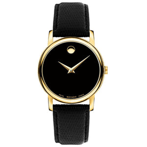Movado Museum Black Dial Black Leather Strap Watch For Men - 2100005 Authentic Buy Shop Now
