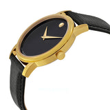 Movado Museum Black Dial Black Leather Strap Watch For Men - 2100005 Authentic Buy Shop Now