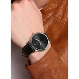 Fossil The Minimalist Carbon Series Black Dial Black Leather Strap Watch for Men - FS5497 Authentic Buy Shop Now