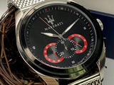 Maserati Traguardo Black Dial Silver Mesh Bracelet Watch For Men - R8873612005 Authentic Buy Shop Now