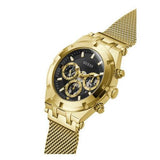Guess Continental Chronograph Black Dial Gold Mesh Strap Watch For Men - GW0582G2 Authentic Buy Shop Now