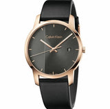Calvin Klein City Quartz Grey Dial Black Leather Strap Watch for Men - K2G2G6C3 Authentic Buy Shop Now