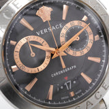 Versace Aion Chronograph Black Dial Silver Steel Strap Watch For Men - VE1D01019 Authentic Buy Shop Now