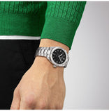 Tissot PR 100 Sport Quartz Black Dial Silver Steel Strap Watch For Men - T101.610.11.051.00 Authentic Buy Shop Now
