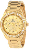 Bulova Multi Function Gold Dial Gold Steel Strap Watch for Women - 97N102 Authentic Buy Shop Now
