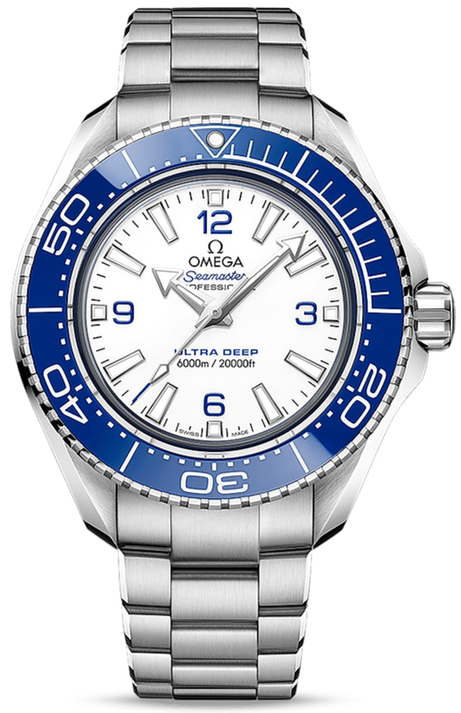 Omega Planet Ocean 6000M Co Axial Master Chronometer 45.5mm White Dial Silver Steel Strap Watch for Men - 21530462104001 Authentic Buy Shop Now