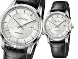 Calvin Klein Infinity Silver Dial Black Leather Strap Watch for Men - K5S341C6 Authentic Buy Shop Now
