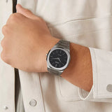 D1 Milano Ultra Thin Aventurine Black Dial Silver Steel Strap Watch for Men - D1-UTBJ29 Authentic Buy Shop Now