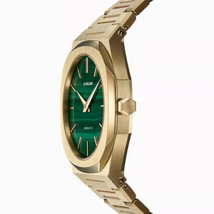 D1 Milano Ultra Thin Malachite Green Dial Gold Steel Strap Watch for Men - D1-UTBJ30 Authentic Buy Shop Now
