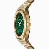 D1 Milano Ultra Thin Malachite Green Dial Gold Steel Strap Watch for Men - D1-UTBJ30 Authentic Buy Shop Now