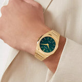 D1 Milano Ultra Thin Malachite Green Dial Gold Steel Strap Watch for Men - D1-UTBJ30 Authentic Buy Shop Now