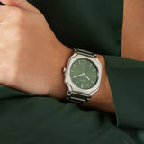 D1 Milano Square Eden Green Dial Silver Steel Strap Watch for Men - D1-SQBJ06 Authentic Buy Shop Now