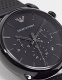 Emporio Armani Luigi Chronograph Black Dial Black Leather Strap Watch For Men - AR1737 Authentic Buy Shop Now
