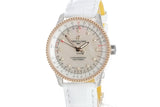 Breitling Navitimer Automatic 35 Mother of Pearl Dial White Leather Strap Watch for Women - U17395211A1P3 Authentic Buy Shop Now