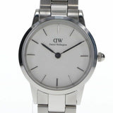 Daniel Wellington Iconic Link White Dial Silver Steel Strap Watch For Women - DW00100207 Authentic Buy Shop Now