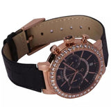 Swarovski Citra Sphere Chronograph Black Dial Black Leather Strap Watch for Women - 5055209 Authentic Buy Shop Now
