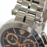 Versace Aion Chronograph Black Dial Silver Steel Strap Watch For Men - VE1D01019 Authentic Buy Shop Now