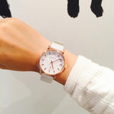 Marc Jacobs Baker White Dial White Leather Strap Watch for Women - MBM1284 Authentic Buy Shop Now