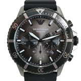 Emporio Armani Diver Chronograph Black Dial Black Silicon Strap Watch For Men - AR11515 Authentic Buy Shop Now