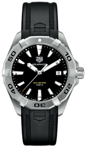 Tag Heuer Aquaracer Quartz Black Dial Black Rubber Strap Watch for Men - WBD1110.FT8021 Authentic Buy Shop Now