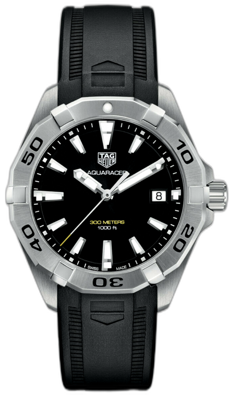 Tag Heuer Aquaracer Quartz Black Dial Black Rubber Strap Watch for Men - WBD1110.FT8021 Authentic Buy Shop Now