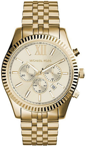 Michael Kors Lexington Gold Dial Gold Steel Strap Watch for Men - MK8281 Authentic Buy Shop Now
