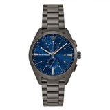 Emporio Armani Chronograph Quartz Blue Dial Grey Steel Strap Watch For Men - AR11481 Authentic Buy Shop Now