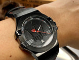 Maserati Potenza 3H STR Black Dial 42mm Leather Strap Watch For Men - R8851108010 Authentic Buy Shop Now