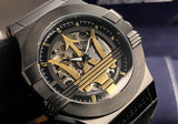 Maserati Potenza Automatic Black Dial Black Leather Strap Watch For Men - R8821108036 Authentic Buy Shop Now