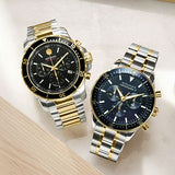 Movado Series 800 Chronograph Black Dial Two Tone Steel Strap Watch For Men - 2600146 Authentic Buy Shop Now