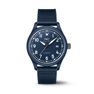 IWC Pilot’s Watch Automatic "Laureus Sport for Good" Edition Blue Dial Blue Nylon Strap Watch for Men - IW328101 Authentic Buy Shop Now