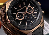 Maserati Stile Black Matte Dial Black Leather Strap Watch For Men - R8871642001 Authentic Buy Shop Now