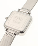 Daniel Wellington Quadro Studio White Dial Silver Mesh Bracelet Watch For Women - DW00100521 Authentic Buy Shop Now