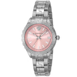 Versace Hellenyium Pink Dial Silver Steel Strap Watch for Women - V12010015 Authentic Buy Shop Now