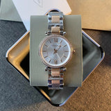Fossil Carlie Silver Dial Two Tone Steel Strap Watch for Women - ES4342 Authentic Buy Shop Now