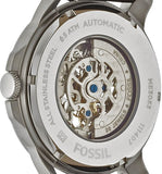 Fossil Grant Skeleton White Dial Black Leather Strap Watch for Men - ME3053 Authentic Buy Shop Now