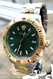 Versace Hellenyium Quartz Green Dial Two Tone Steel Strap Watch For Men - VE3A00720 Authentic Buy Shop Now