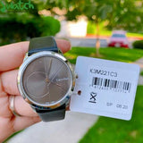 Calvin Klein Minimal Grey Dial Black Leather Strap Watch for Men - K3M221C3 Authentic Buy Shop Now
