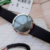 Calvin Klein Minimal Grey Dial Black Leather Strap Watch for Men - K3M221C3 Authentic Buy Shop Now