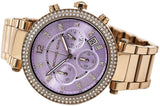 Michael Kors Parker Purple Dial Rose Gold Steel Strap Watch for Women - MK6169 Authentic Buy Shop Now