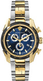 Versace V-Ray Chronograph Quartz Blue Dial Two Tone Steel Strap Watch For Men - VE2I01021 Authentic Buy Shop Now