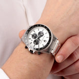Maserati SFIDA Chronograph White Dial Silver Steel Strap Watch For Men - R8873640003 Authentic Buy Shop Now