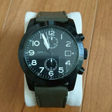 Marc Jacobs Larry Chronograph Black Dial Grey Leather Strap Watch for Men - MBM5034 Authentic Buy Shop Now
